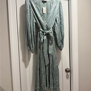 Eloquii Long Sleeve Dress in Light Green